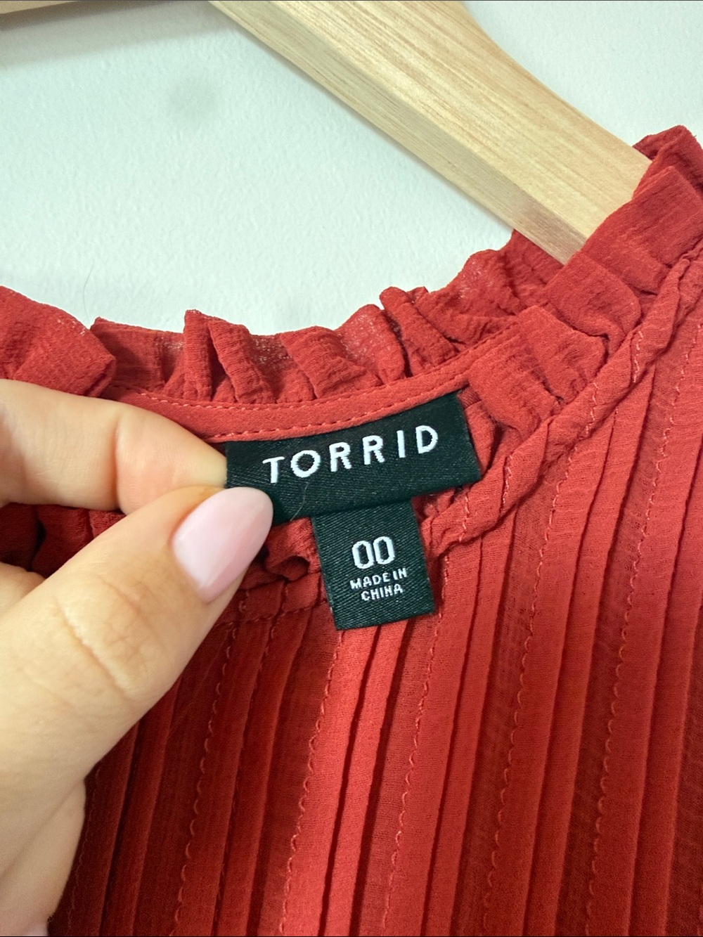 Torrid Red Ruffle Sleeve Blouse - Picture 2 of 2